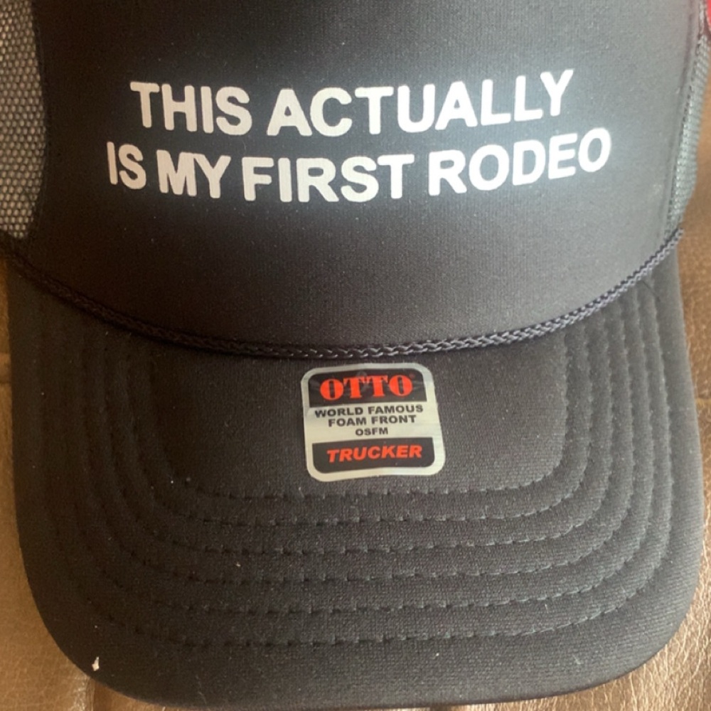 OTTO Black Trucker Hat with White Rodeo Slogan